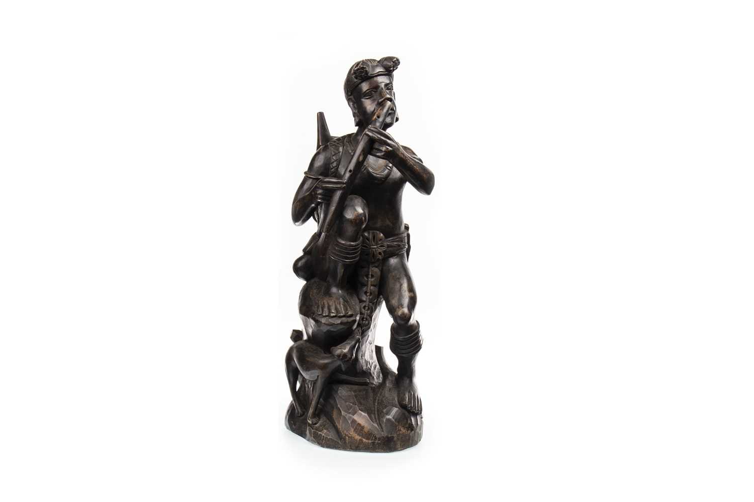 Lot 1016 - A LARGE FILIPINO WOOD CARVED FIGURE