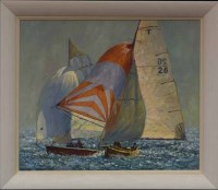 Lot 115 - * TONY FORREST (BRITISH), SPINNAKERS oil on...