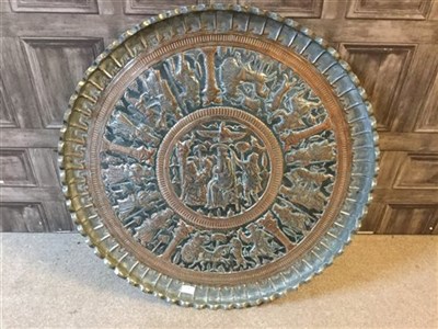 Lot 337 - A WHITE METAL AND COPPER TABLE TOP