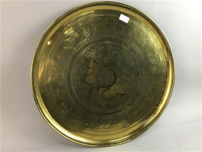 Lot 336 - A BURMESE ENAMEL BRASS TABLE TOP AND ANOTHER
