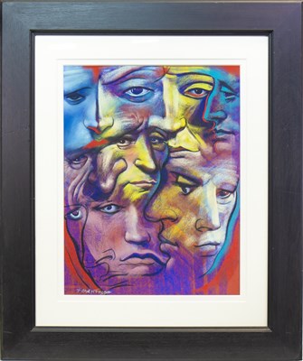 Lot 761 - FACES, A PASTEL BY FRANK MCFADDEN