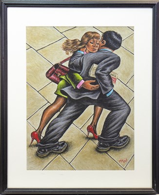 Lot 762 - RED SHOES, A PASTEL BY GRAHAM MCKEAN