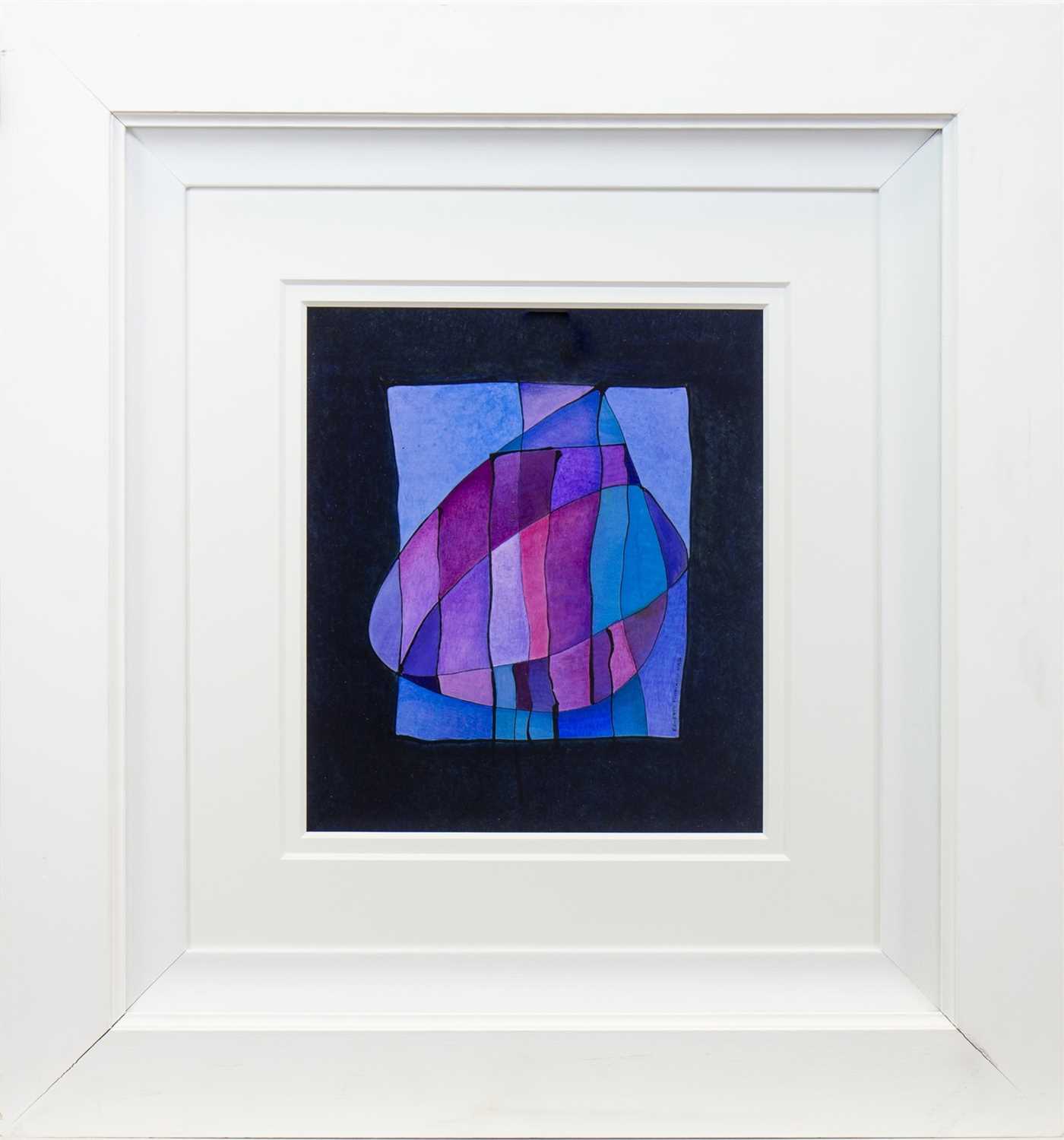 Lot 765 - BLUE PURPLE ROSE, AN ACRYLIC BY ERNESTO FLORIANO VAZ
