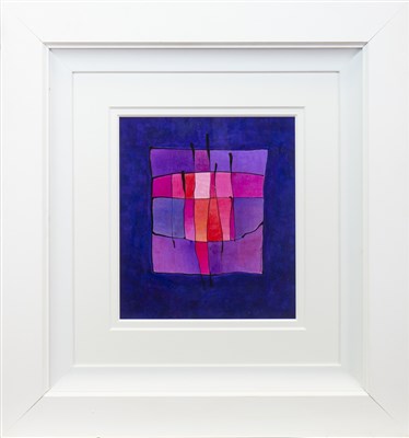 Lot 766 - RED PURPLE ROSE, AN ACRYLIC BY ERNESTO FLORIANO VAZ