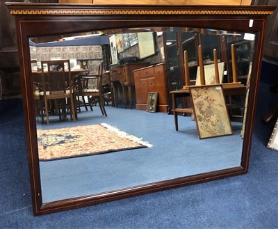 Lot 358 - A MAHOGANY WALL MIRROR