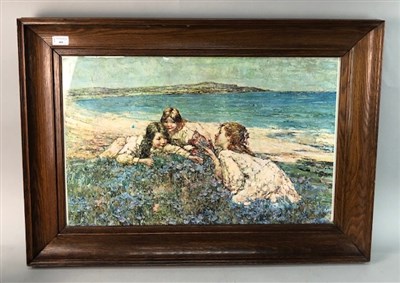 Lot 404 - AN OAK FRAMED PRINT AFTER E.A. HORNEL AND TWO OTHER PRINTS