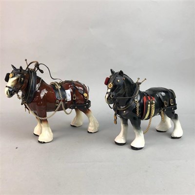 Lot 236 - A PAIR OF CERAMIC HORSES