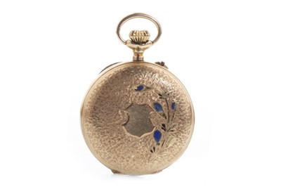 Lot 826 - A LADY'S 19TH CENTURY CONTINENTAL FOB WATCH