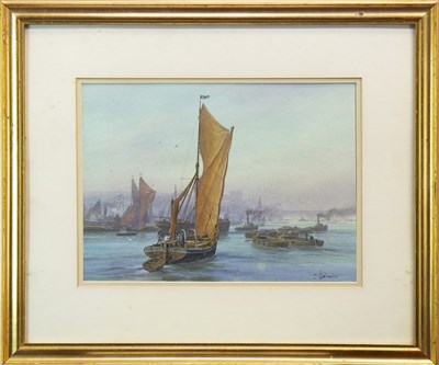 Lot 469 - POOL OF LONDON, A WATERCOLOUR BY SYDNEY LOUGH THOMPSON