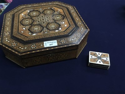 Lot 457 - AN OCTAGONAL BOX AND ANOTHER SMALLER BOX