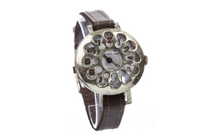 Lot 828 - A SILVER TRENCH WATCH