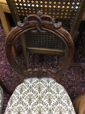 Lot 61 - A SET OF FOUR MAHOGANY BALLOON BACK CHAIRS