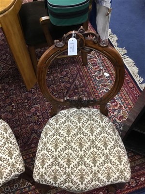 Lot 61 - A SET OF FOUR MAHOGANY BALLOON BACK CHAIRS