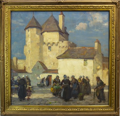 Lot 528 - THE TOWER OF THE CONSTABLE DE CLISSON, AN OIL BY ROBERT HOPE
