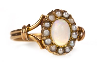 Lot 8 - A LATE VICTORIAN OPAL AND PEARL RING