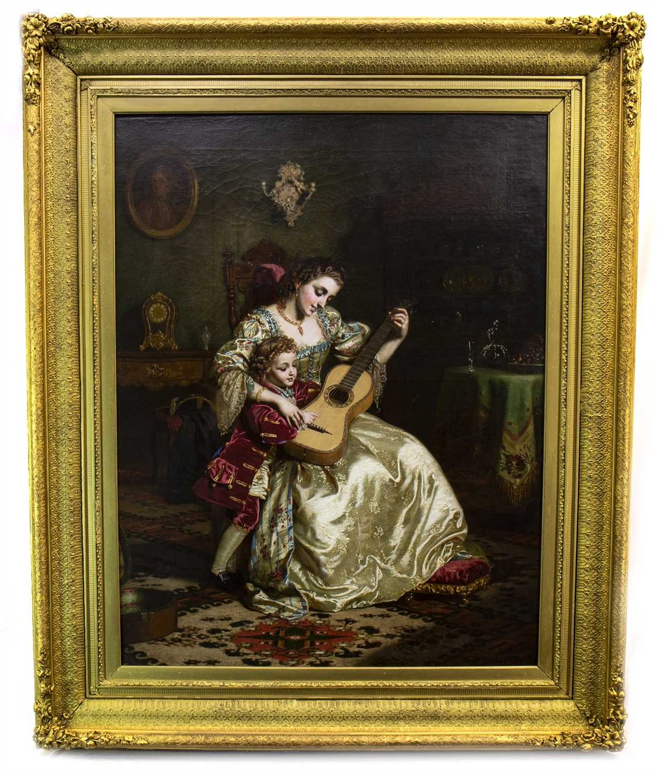 Lot 475 - THE FIRST STEP IN ROMANCE, AN OIL BY ERNEST GUSTAV GIRADOT