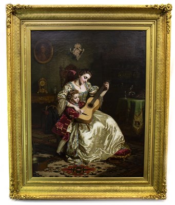 Lot 475 - THE FIRST STEP IN ROMANCE, AN OIL BY ERNEST GUSTAV GIRADOT