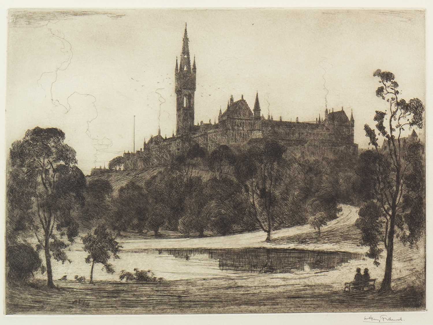 Lot 760 - UNIVERSITY OF GLASGOW, AN ETCHING BY ALBERT HENRY FULLWOOD
