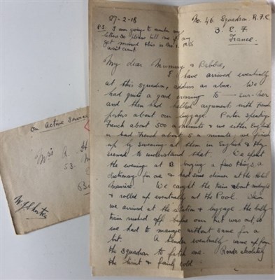 Lot 851 - A POIGNANT AND FASCINATING ARCHIVE RELATING TO LIEUT. WILLIAM JOHN SHORTER