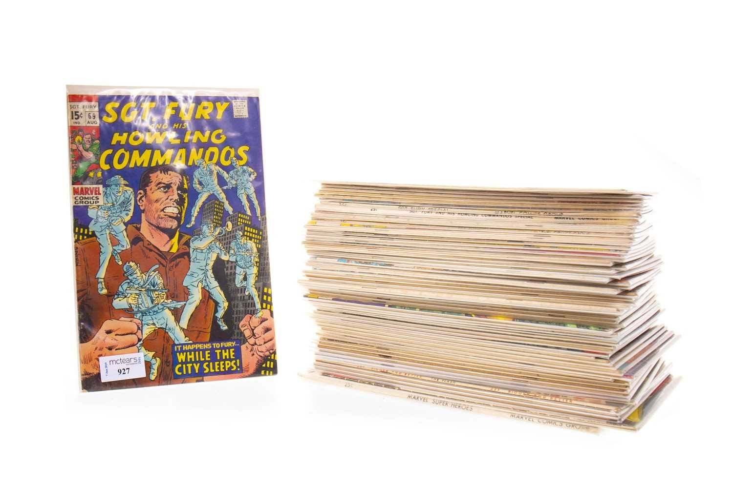 Lot 927 - A COLLECTION OF MARVEL COMICS INCLUDING SGT. FURY, KA-XAR AND THE FLASH