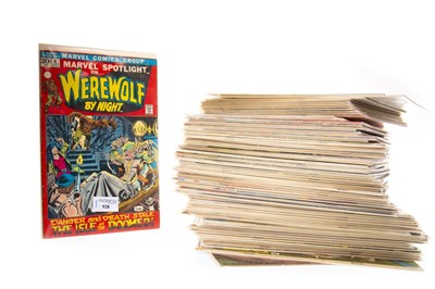 Lot 928 - A COLLECTION OF MARVEL COMICS INCLUDING WEREWOLF, DRACULA,  MAN THING AND OTHERS