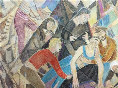 Lot 530 - REVOLUTION, AN OIL BY MARIE VOROBIEFF MAREVNA