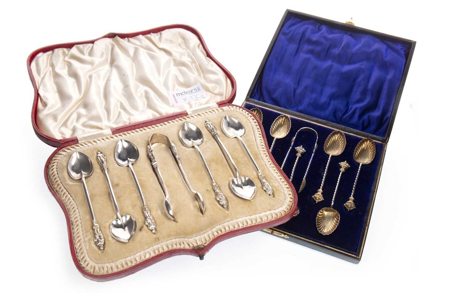 Lot 856 - A SET OF SIX VICTORIAN SILVER GILT COFFEE SPOONS