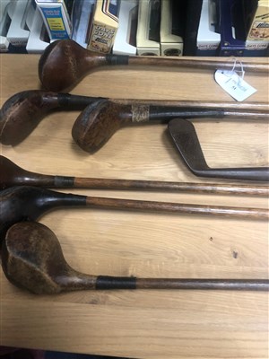 Lot 51 - A COLLECTION OF HICKORY SHAFTED GOLF CLUBS AND ANOTHER