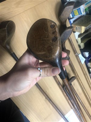 Lot 51 - A COLLECTION OF HICKORY SHAFTED GOLF CLUBS AND ANOTHER