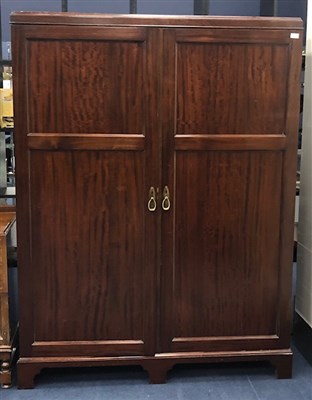 Lot 201 - A MAHOGANY TWO DOOR WARDROBE, DRESSING CHEST, CHEST AND ANOTHER WARDROBE