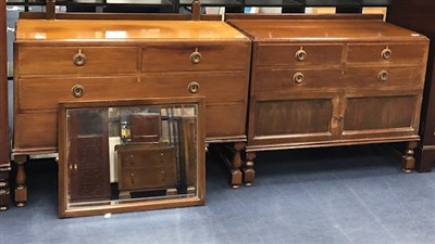 Lot 201 - A MAHOGANY TWO DOOR WARDROBE, DRESSING CHEST, CHEST AND ANOTHER WARDROBE