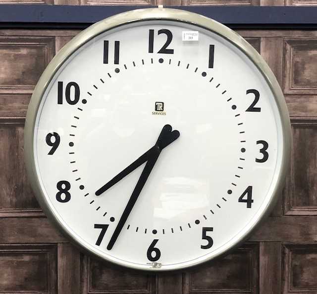 Lot 213 - A LARGE INDUSTRIAL STYLE CLOCK