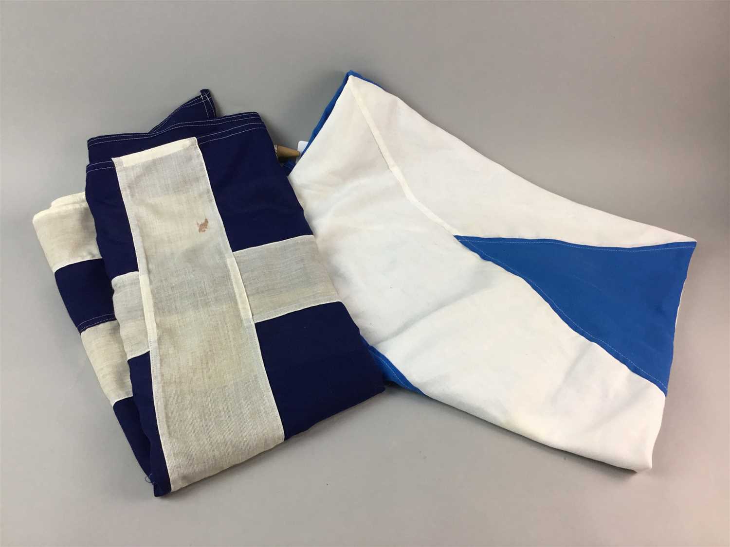 Lot 258 - A LARGE SALTIRE FLAG AND A GREEK FLAG