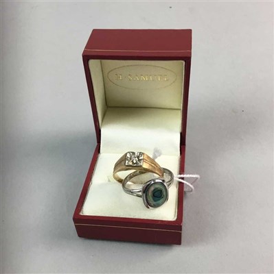 Lot 275 - A GENTLEMAN'S DIAMOND SET GOLD RING AND ANOTHER
