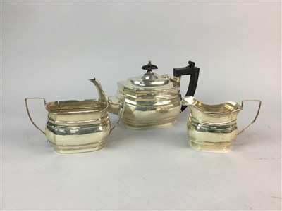 Lot 151 - A LOT OF TWO CANTEENS OF CUTLERY AND A PLATED THREE PIECE TEA SERVICE
