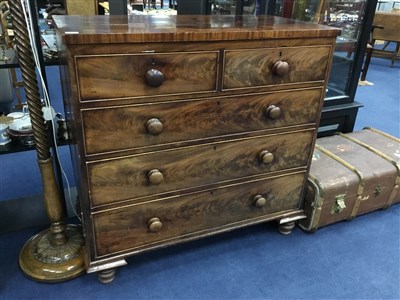 Lot 273 - A LATE VICTORIAN MAHOGANY CHEST OF DRAWERS
