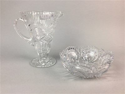 Lot 43 - A COLLECTION OF CUT GLASS AND CRYSTAL BOWLS, JUG AND PLATTER
