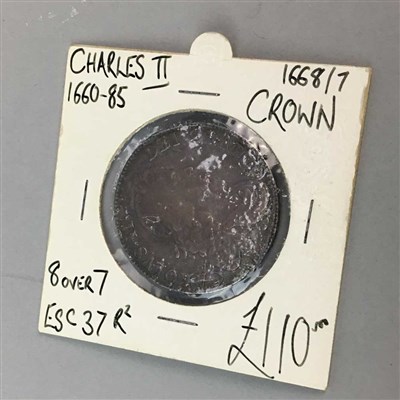 Lot 24 - A CHARLES II SILVER CROWN DATED 1668
