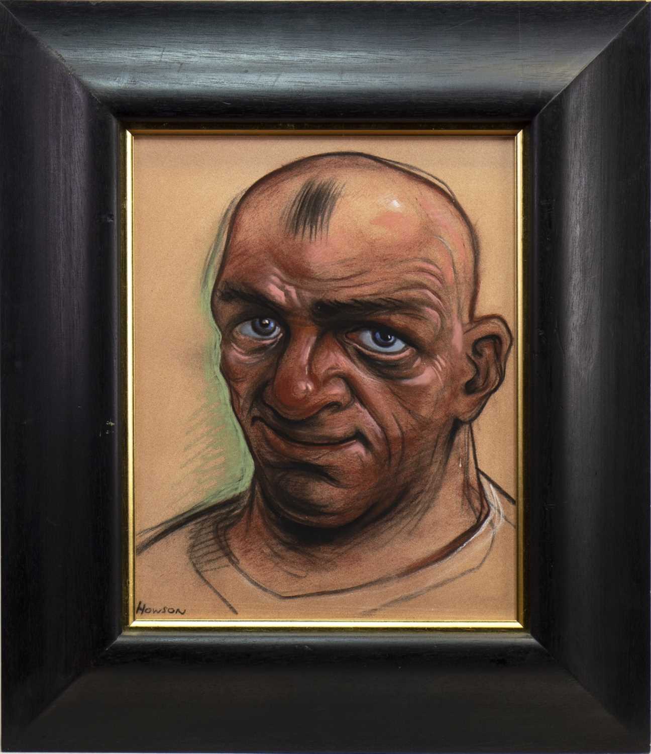 Lot 504 - HEAD STUDY, AN OIL BY PETER HOWSON