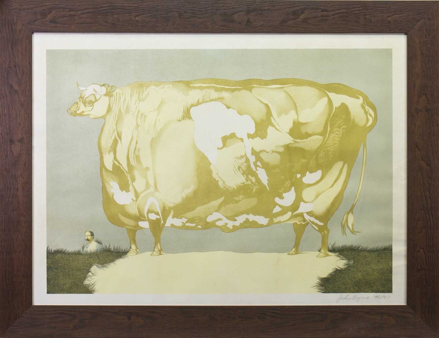 Lot 507 - PRIZE COW, A LITHOGRAPH BY JOHN BYRNE