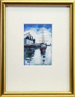 Lot 513 - REFLECTIONS ON THE RIVERSIDE, A WATERCOLOUR BY BRYAN EVANS