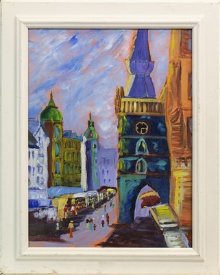 Lot 410 - AN OIL DEPICTING TRONGATE