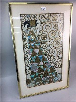 Lot 189 - FIGURAL STUDY, A PRINT IN THE STYLE OF GUSTAV KLIMT, AND ANOTHER