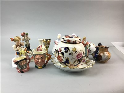 Lot 104 - A LOT OF TWO ROYAL DOULTON FIGURES ALONG WITH OTHER FIGURES AND CERAMICS