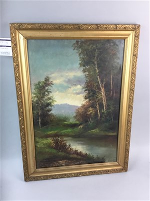 Lot 97 - THREE OIL PAINTINGS, DEPICTING VARIOUS LANDSCAPES