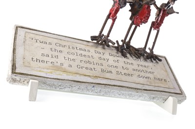 Lot 556 - CHRISTMAS DAY DOWN A GOLDMINE, A SCULPTURE BY GEORGE WYLLIE