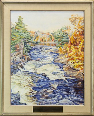 Lot 422 - DOWN THE RAPIDS, AN OIL BY EDITH GRACE COOMBS