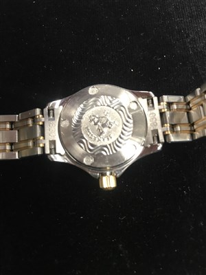 Lot 801 - A LADY'S OMEGA SEAMASTER STEEL WATCH
