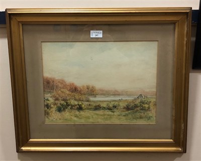 Lot 320 - LANDSCAPE, A WATERCOLOUR BY C. A. SELLARWOODED AND THREE OTHER PICTURES