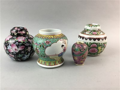 Lot 272 - A LOT OF THREE CHINESE JARS AND A VASE
